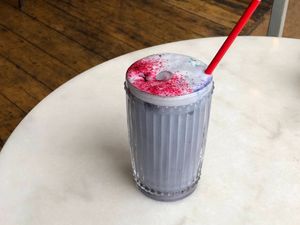 PB Acai Purple Latte at Miranda Cafe in North London