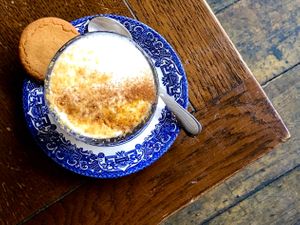 NEW Banana Bicoff Latte at Miranda Cafe in North London