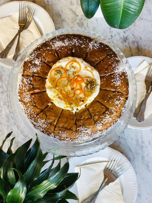 Gluten-less vanilla orange cake at Miranda Cafe in North London
