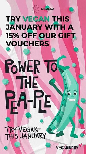 Veganuary Gift Vouchers at Miranda Cafe in North London