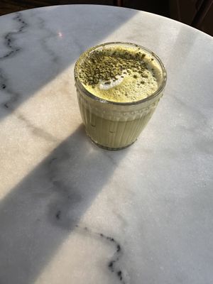 Matcha oat milk latte  #Veganuary at Miranda Cafe in North London