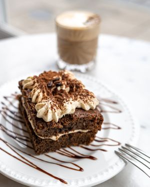 Vegan Tiramisu 😃 at Miranda Cafe in North London