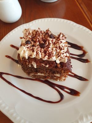 Tiramisu cake at Miranda Cafe in North London