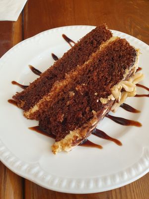 Peanut butter chocolate cake at Miranda Cafe in North London
