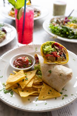 Al Pastor Burrito Wrap at Miranda Cafe in North London