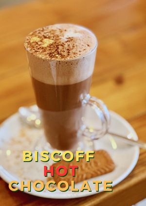 Biscoff, oat hot chocolate at Miranda Cafe in North London