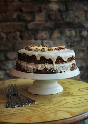 Vegan Carrot Pineapple Cake at Miranda Cafe in North London