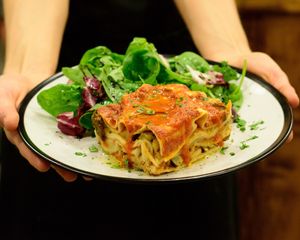 Vegan Lasagna at Miranda Cafe in North London