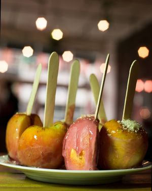 Ready for Bonfire Night! Popping candy Toffee Apples #mirandacafe #crouchendvegans at Miranda Cafe in North London