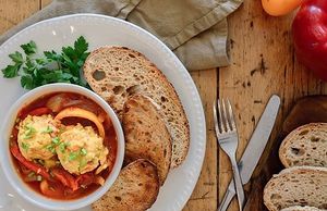 And now, trying  the next dish for the menu:  Vegan Shakshuka!! ????#veganshakshuka #vegan #shakshuka at Miranda Cafe in North London