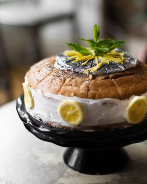 Lemon Poppy Seed Vegan Cake at Miranda Cafe in North London