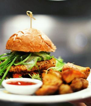 Kimchi burger at Miranda Cafe in North London