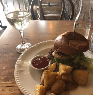 Vegan Chicken Burger - very tasty at Miranda Cafe in North London