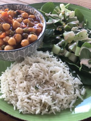 Chickpeas and rice  at Sweet and Blue in Willemstad