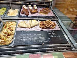 Top left: vegan carrot cake at La Gelatiera in London