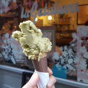 Pistachio sorbet at La Gelatiera in London