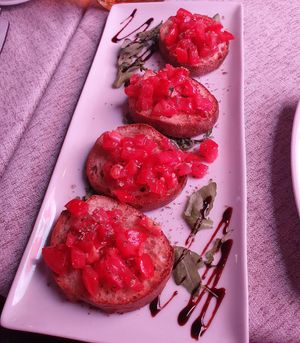 Bruschetta at Bougainvillea Gelateria in Sorrento