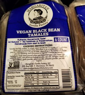 Vegan black bean tamales in the freezer! at Whole Foods Market in Cedar Park