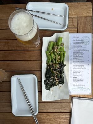 Gailan: Chinese broccoli stir fried in garlic  at Jade Rabbit in Portland