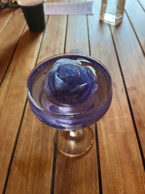 The Amethyst cocktail - gin, St. Germain, creme de violette, prosecco  at Jade Rabbit in Portland