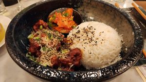 Buldak Chicken with Kimchii  at Jade Rabbit in Portland