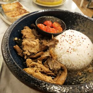 Adobo with Oyster Mushroom & Chick'n at Jade Rabbit in Portland