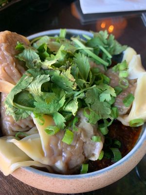 Chili oil wontons at Jade Rabbit in Portland