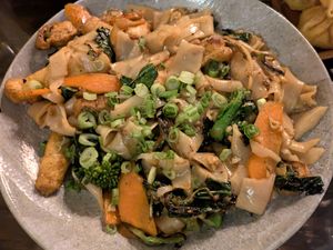 Fried noodles of some kind at Jade Rabbit in Portland