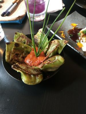 Kimchi gyozas at Jade Rabbit in Portland