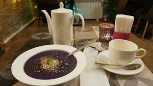 vegan cream soup. Was good. at KOLO in Kyiv