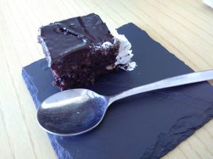 Birthday chocolate with almonds cake at DaTerra  in Viseu