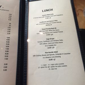 menu at Rabbit Cafe in Auckland