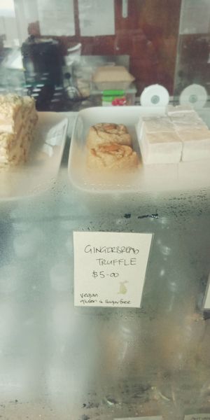 Vegan gingerbread truffle at Rabbit Cafe in Auckland