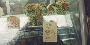 Vegan falafel wrap at Rabbit Cafe in Auckland