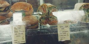 Vegan toastie and satay salad wrap at Rabbit Cafe in Auckland