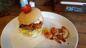 flavorful burgers at Vegi Kitchen Gu Gu in Nagoya