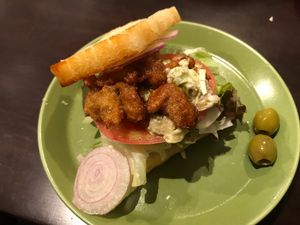 Sandwich with soy meat at Vegi Kitchen Gu Gu in Nagoya