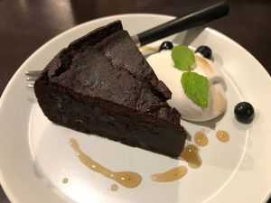 Chocolate cake at Vegi Kitchen Gu Gu in Nagoya