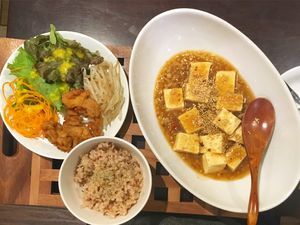 Mapo tofu set at Vegi Kitchen Gu Gu in Nagoya