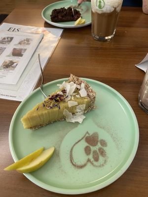 Lemon cheese cake, chocolate and cherry cake and iced coffee at Katzentempel - Nürnberg in Nuremberg