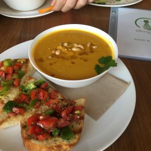 Thai Carrot Soup with bruschetta  at Katzentempel - Nürnberg in Nuremberg