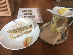 Best cake I’ve had in Germany with ginger tea at Katzentempel - Nürnberg in Nuremberg