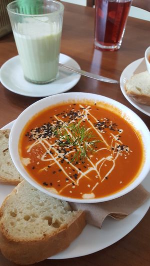 Tomato-peanut- soup at Katzentempel - Nürnberg in Nuremberg