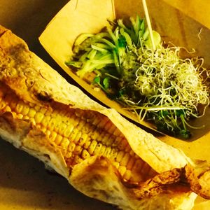 Roasted corn set at Vegano Hooligano Gourmet in Kyiv