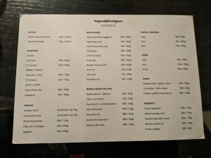 Menu! at Vegano Hooligano Gourmet in Kyiv