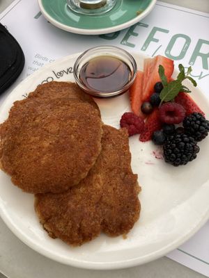 Carrot Pancakes  at Rachel's Eco Love Organic Food in Marbella