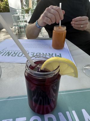 Better juice and Welcome to Marbella juice  at Rachel's Eco Love Organic Food in Marbella