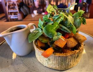 Roasted Sweet Potato & Red Pepper Pie at Molo Lounge in Southend-on-sea