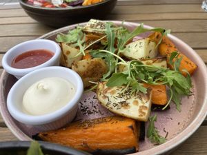 Potato wedges (must specify vegan mayo!)  at The Squeeze in Southend-on-sea