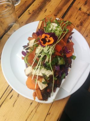 Lovely poutine! at L'Innocent in Riviere-du-loup